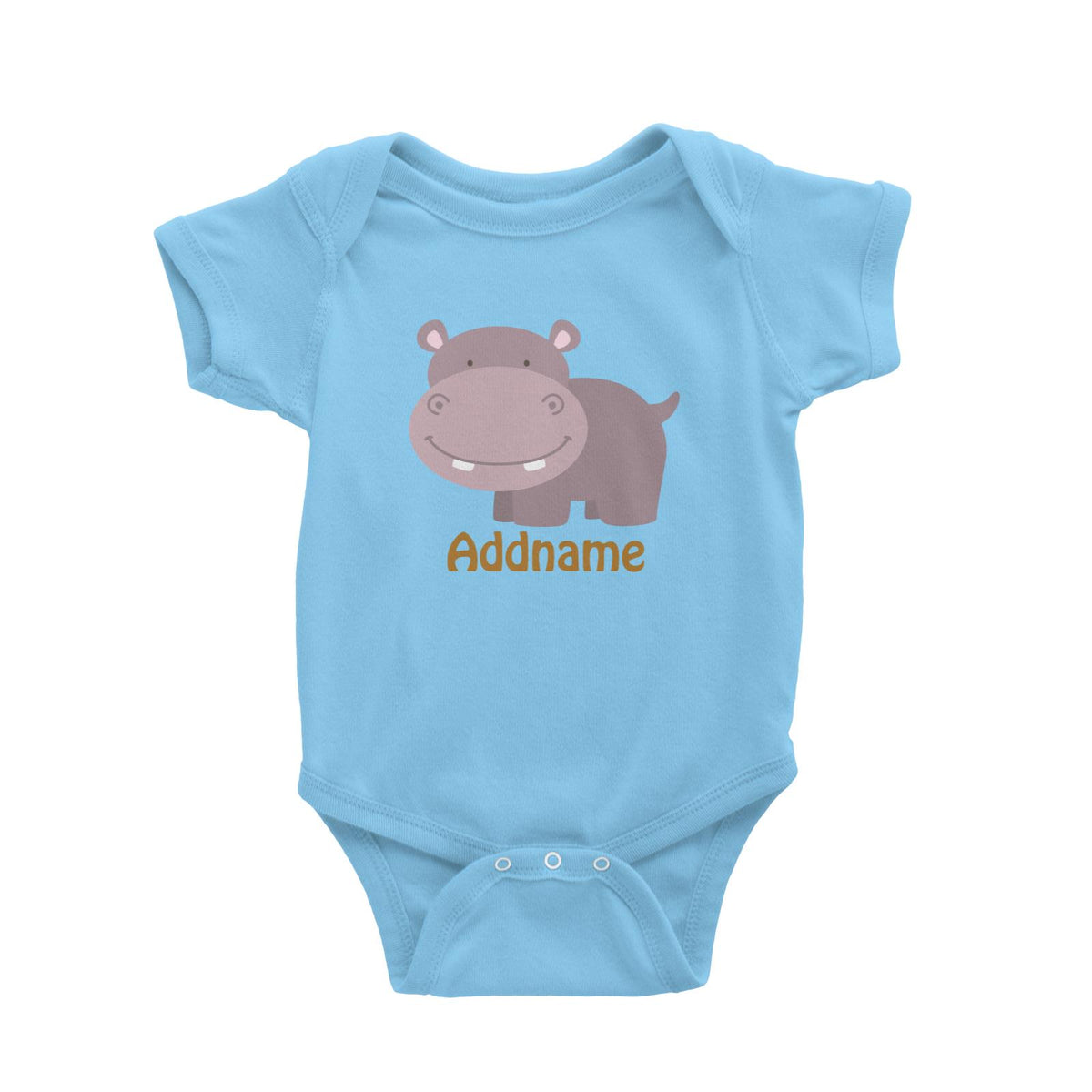 Animal Safari Jungle Hippopotamus Addname Baby Romper