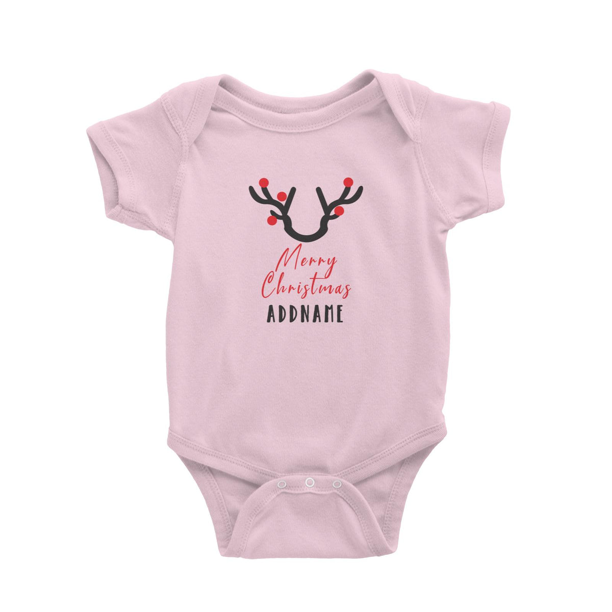 Christmas Series Antler Merry Christmas Baby Romper