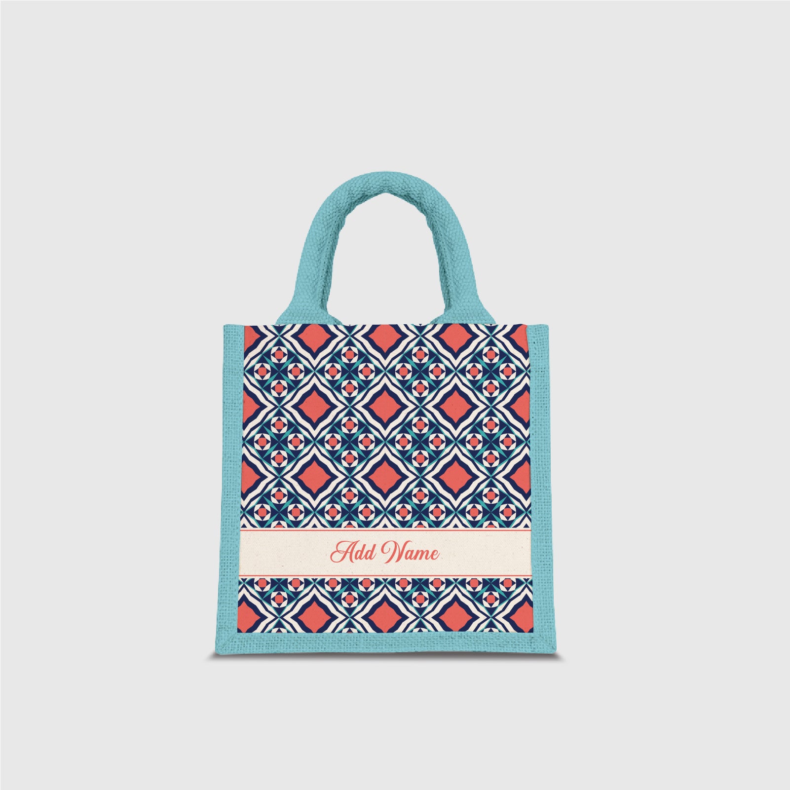 Moroccan Series Half Lining Lunch Bag  - Chihab Light Blue