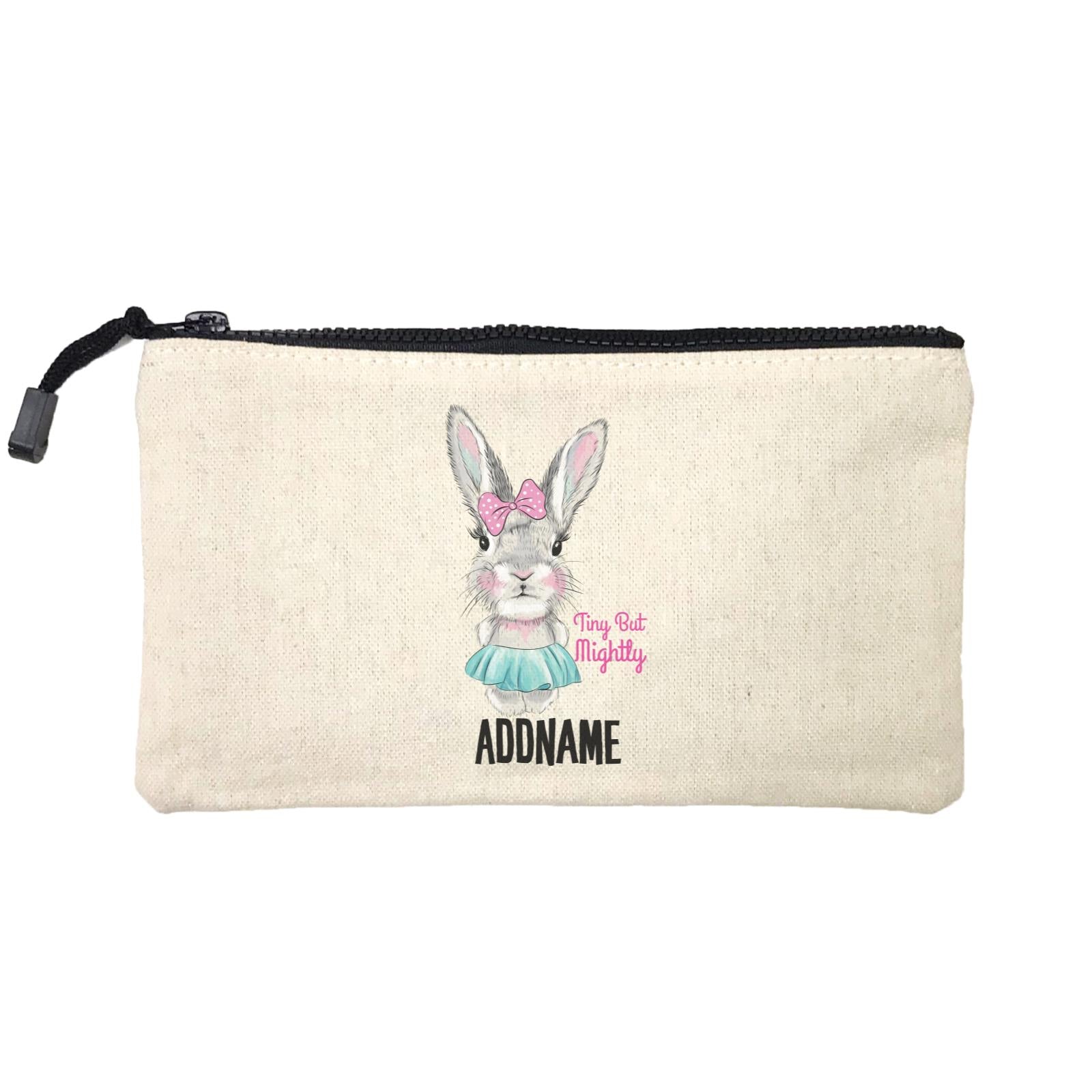 Cool Vibrant Series Tiny But Mightly Bunny Addname Mini Accessories Stationery Pouch