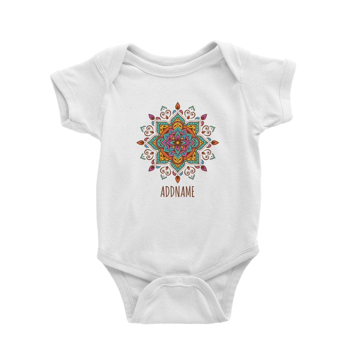 Colourful Mandala 2 Addname Baby Romper