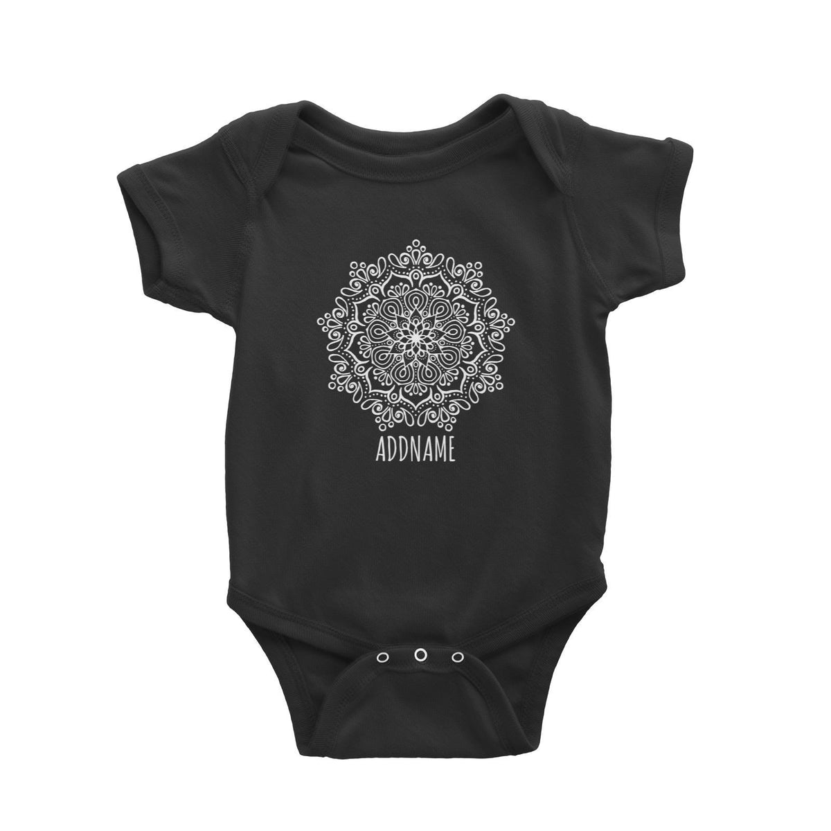 Monochrome Mandala 1 Addname Baby Romper