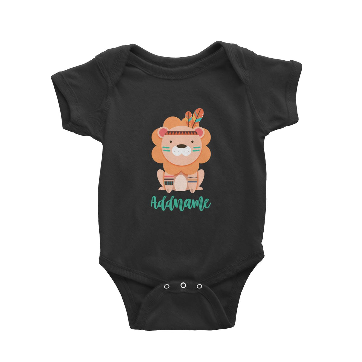 Animal Tribal Lion Addname Baby Romper