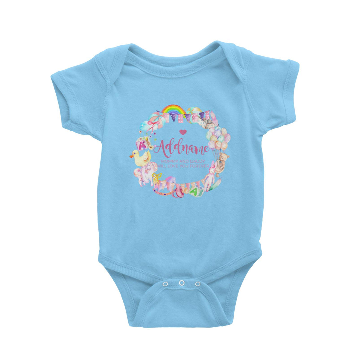 Watercolour Magical Girlish Creatures and Elements Personalizable with Name and Text Baby Romper