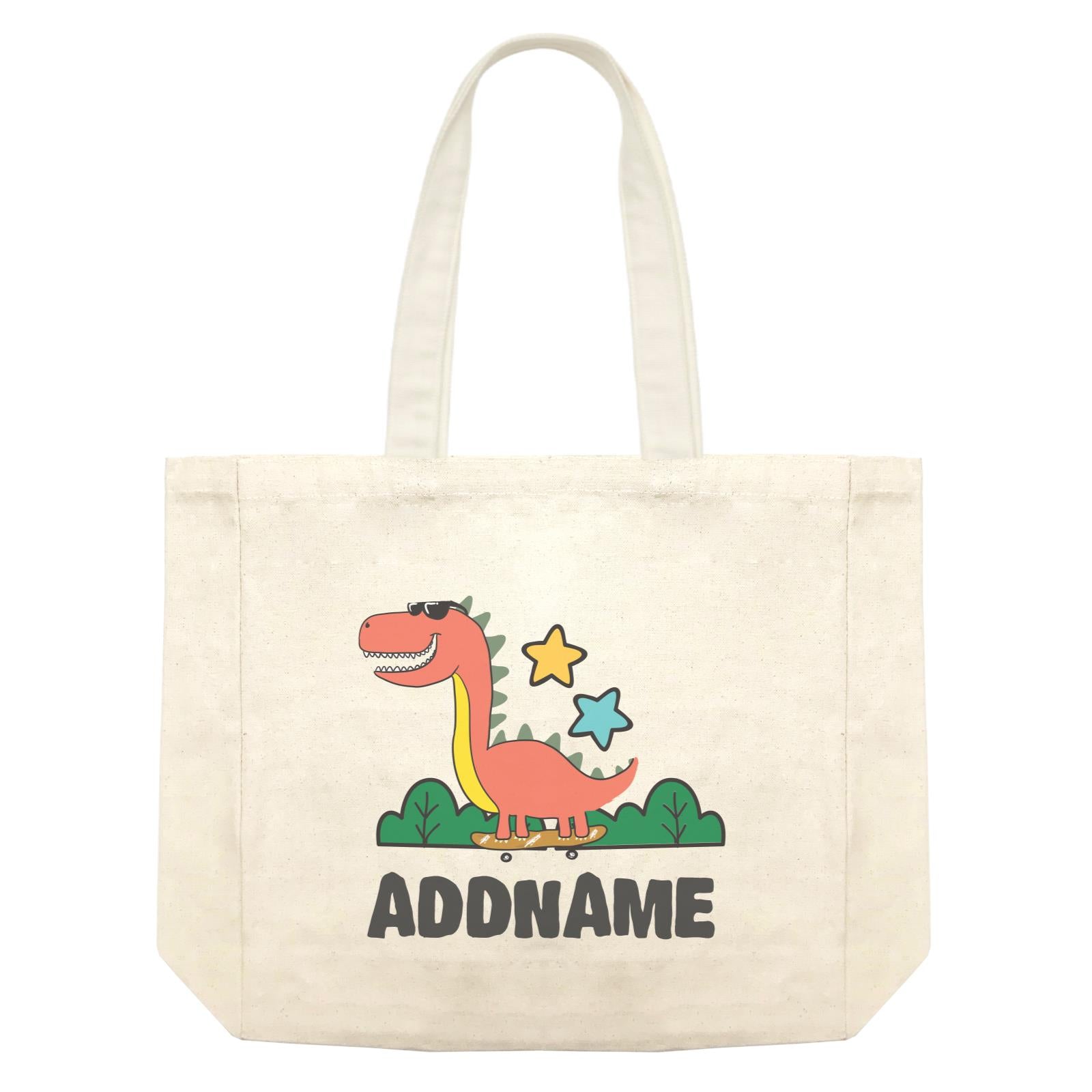 Super Cute Dinosaur Red Skater Shopping Bag