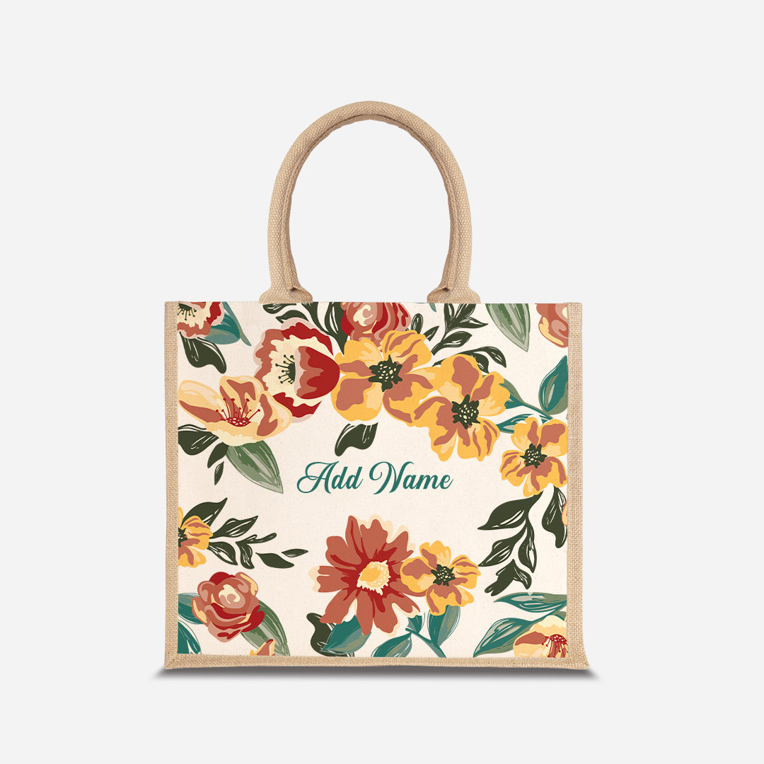 Deborah Series Half Lining Jute Bag - Taupe Natural