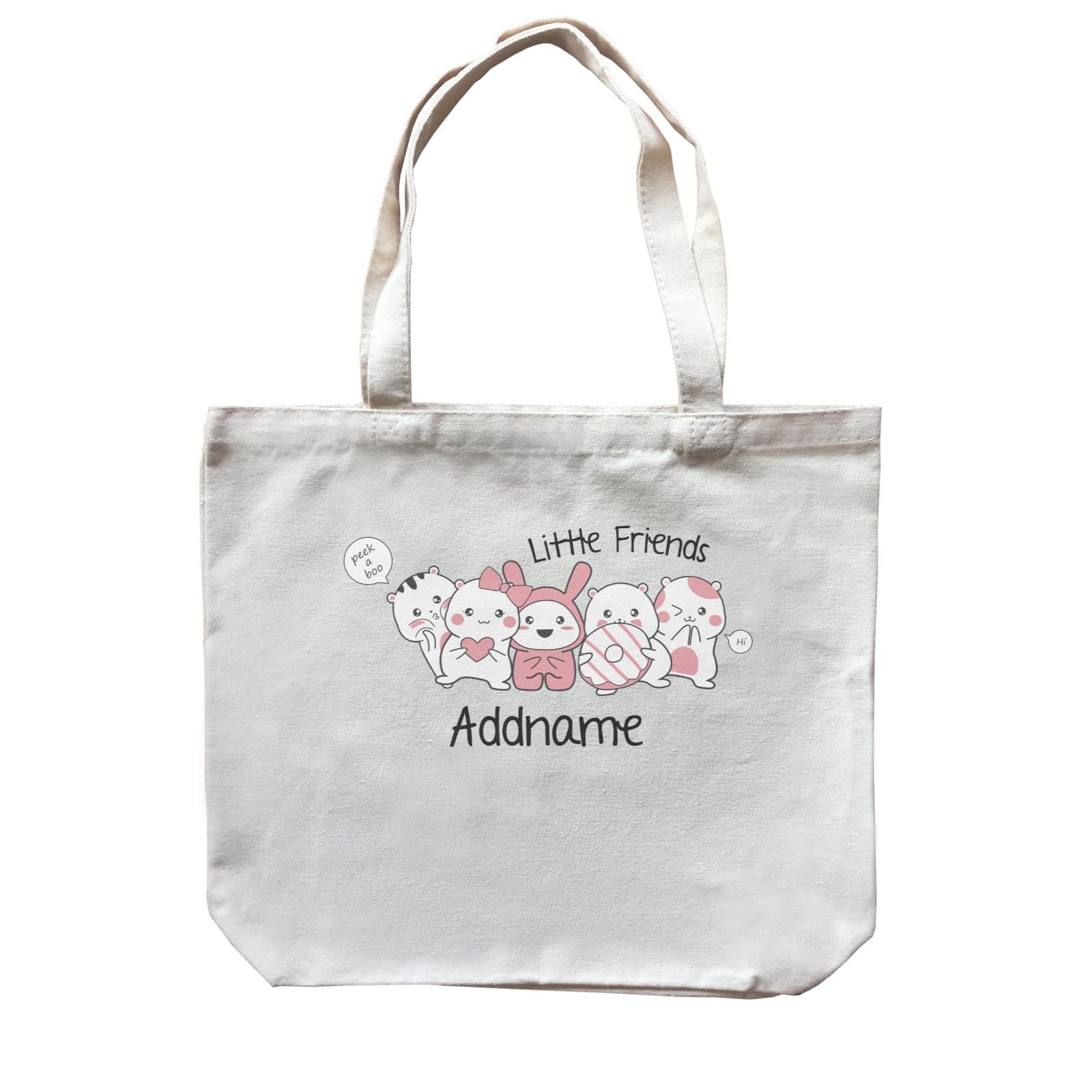 Cute Animals And Friends Series Cute Hamster Little Friends Addname Canvas Bag