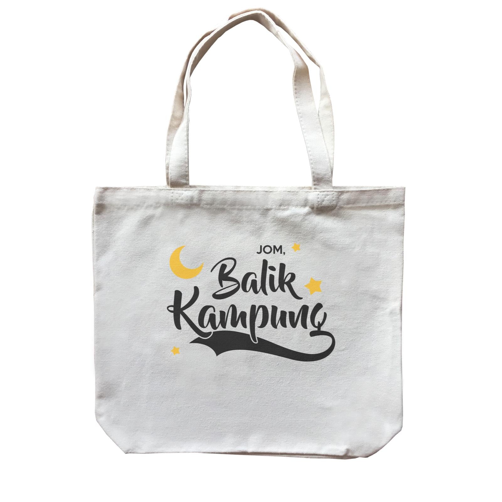 Raya Typography Jom Balik Kampung Addname Accessories Canvas Bag