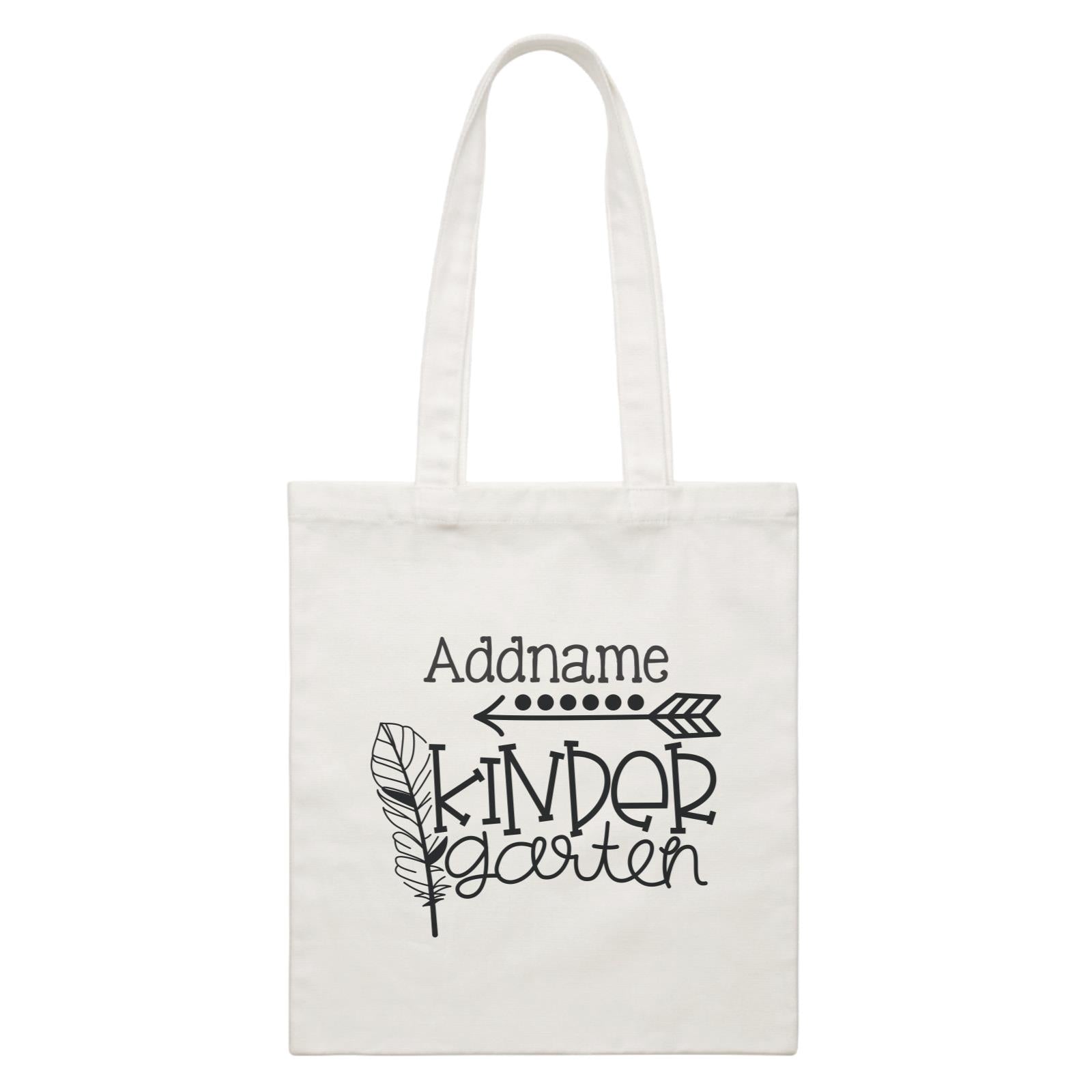 Graduation Series Second Grade with Feather White Canvas Bag