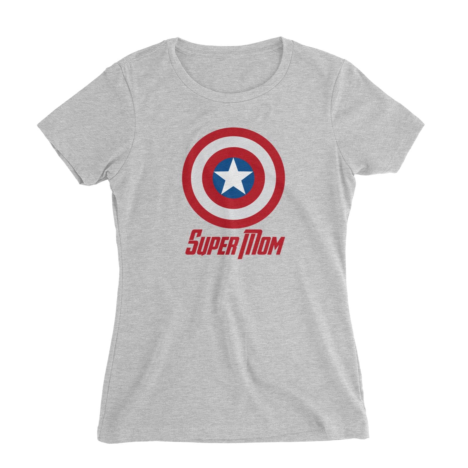 Superhero Shield Super Mom Women's Slim Fit T-Shirt  Matching Family