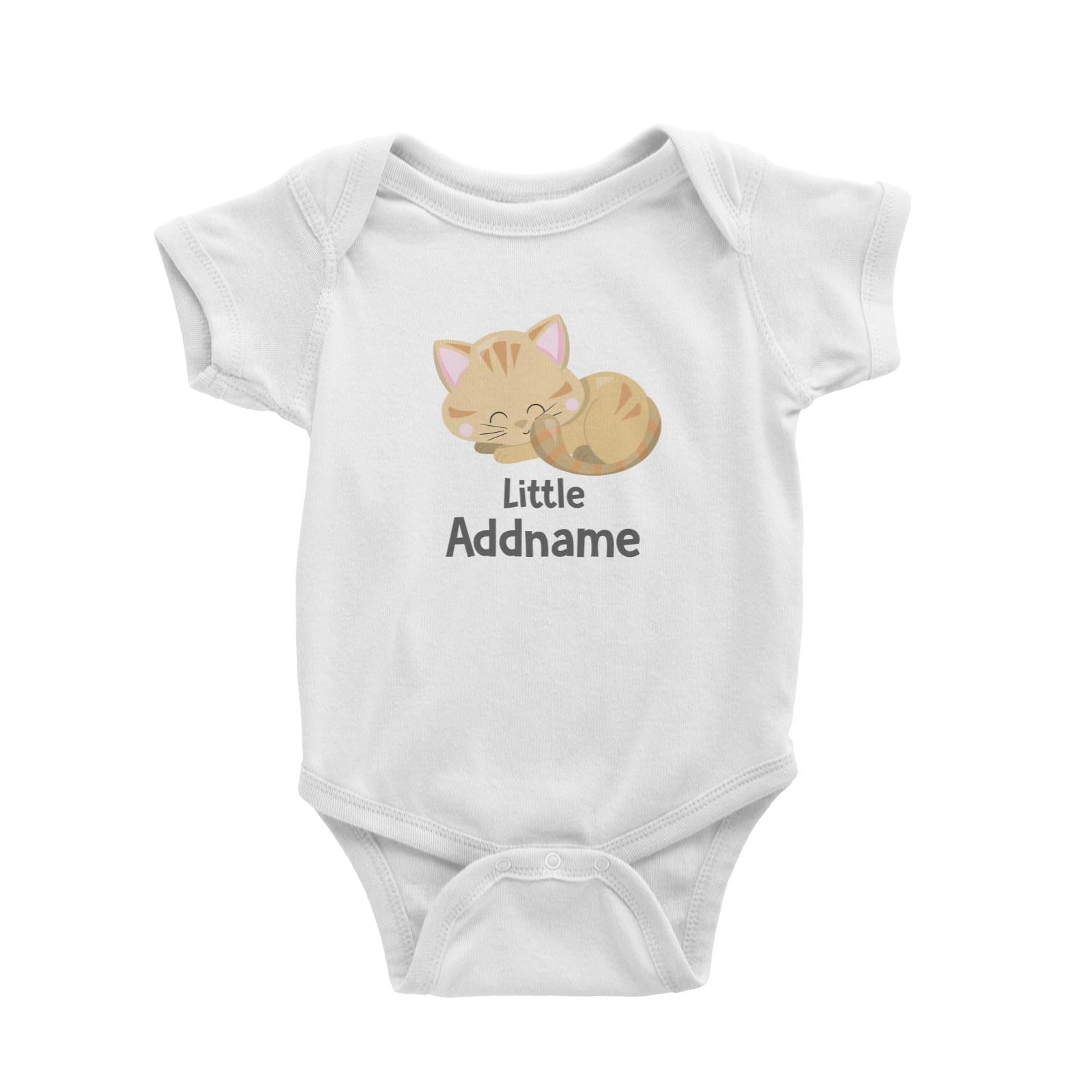 Adorable Cats Light Brown Cat Little Addname White Baby Romper