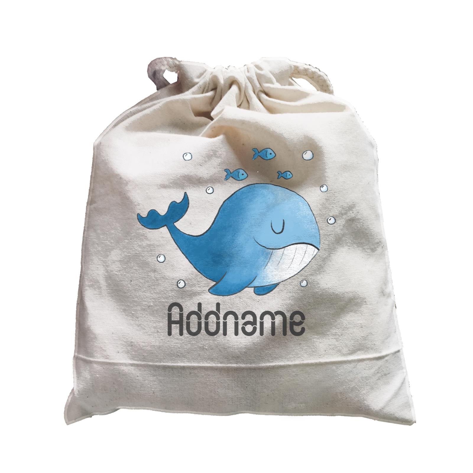 Cute Hand Drawn Style Whale Addname Satchel