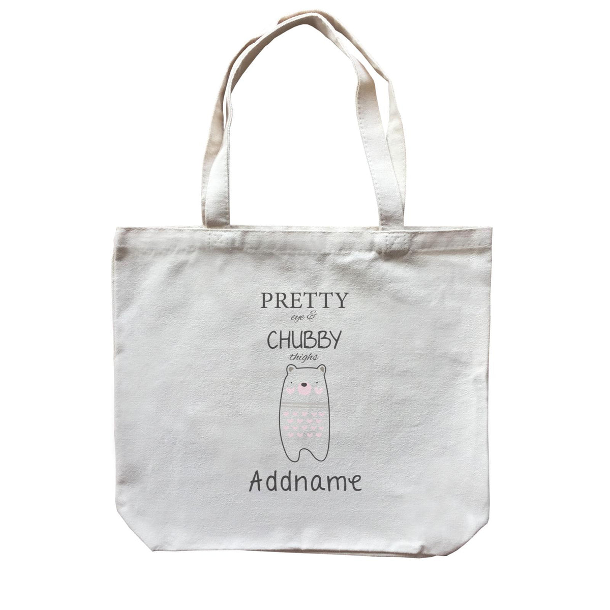 Cute Animals and Friends Series 2 Bear Pretty Eyes &amp; Chubby Things Addname Canvas Bag
