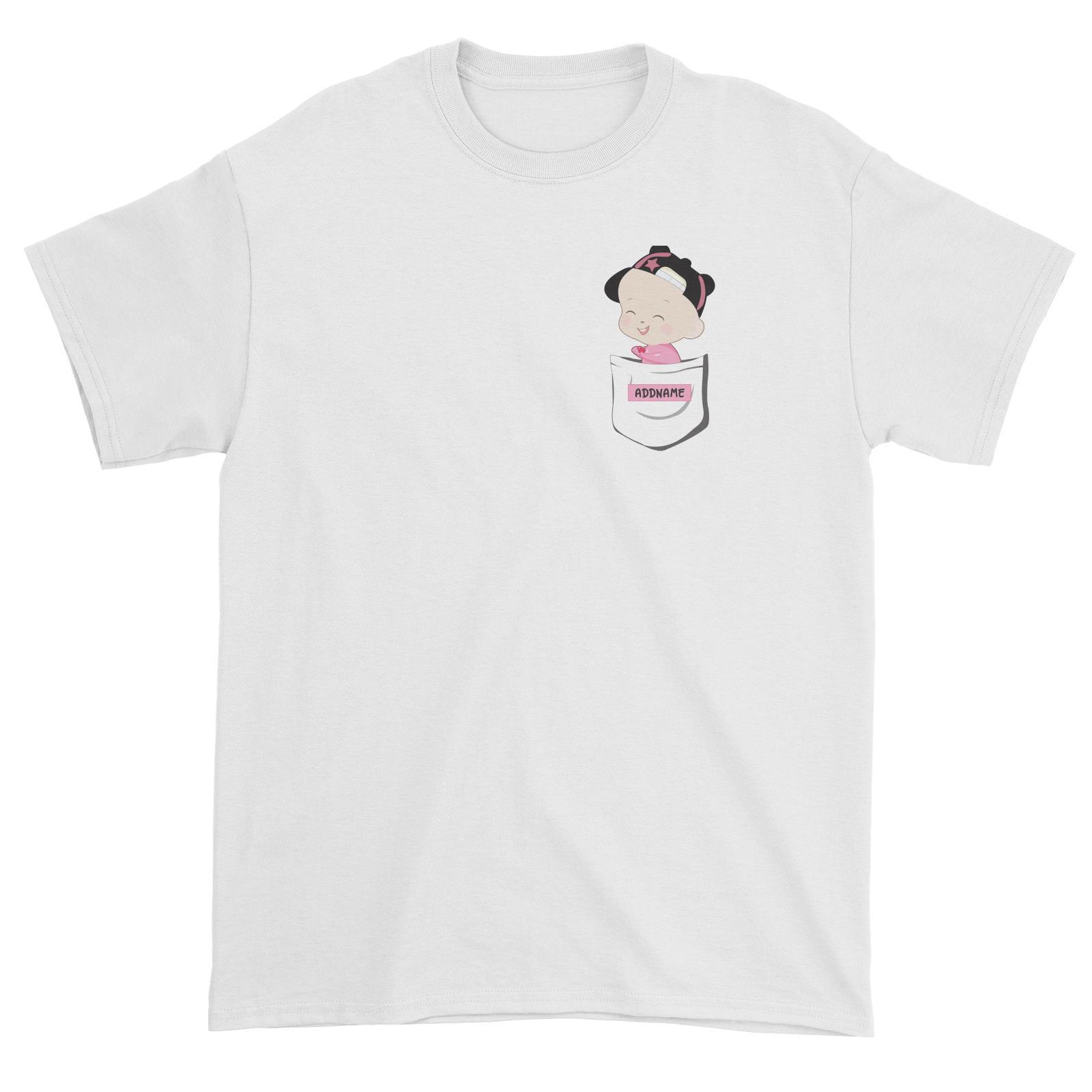 Love Family Pocket Baby Girl Addname Unisex T-Shirt