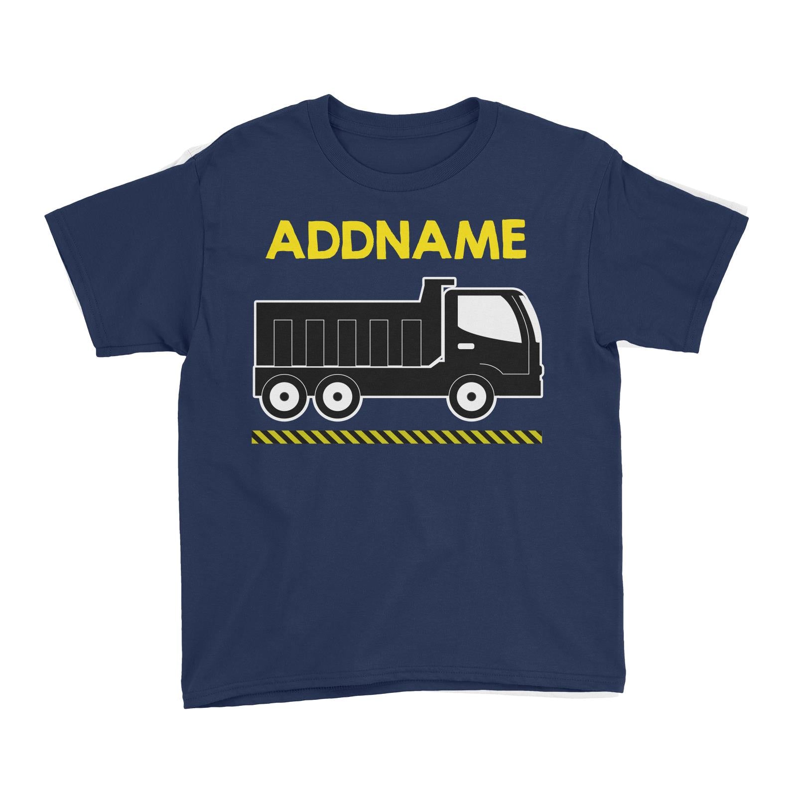 Construction Birthday Theme Truck 2 Addname Kid's T-Shirt