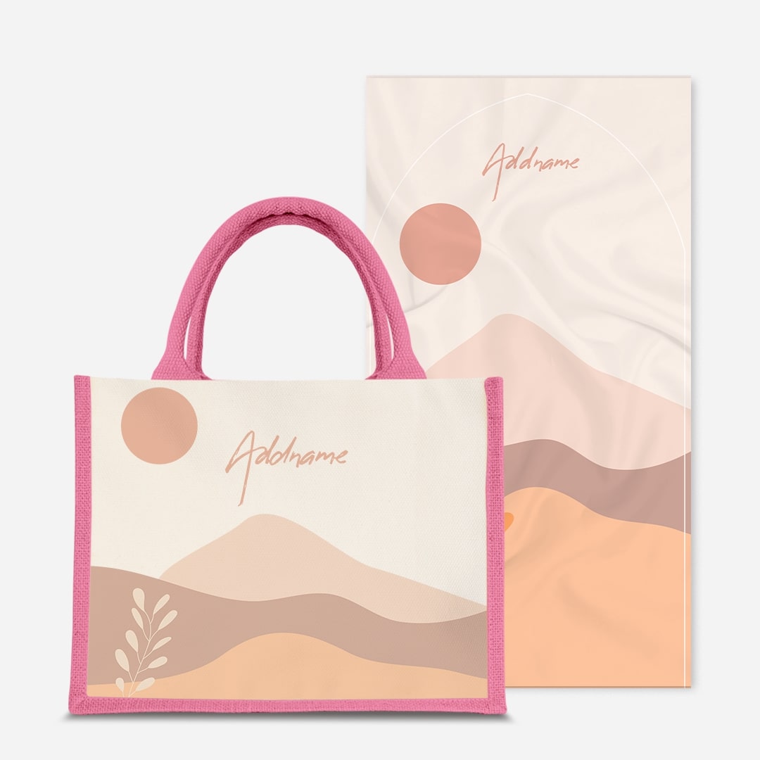 Kaira Series Prayer Mat with Half Lining Small Jute Bag-Afira