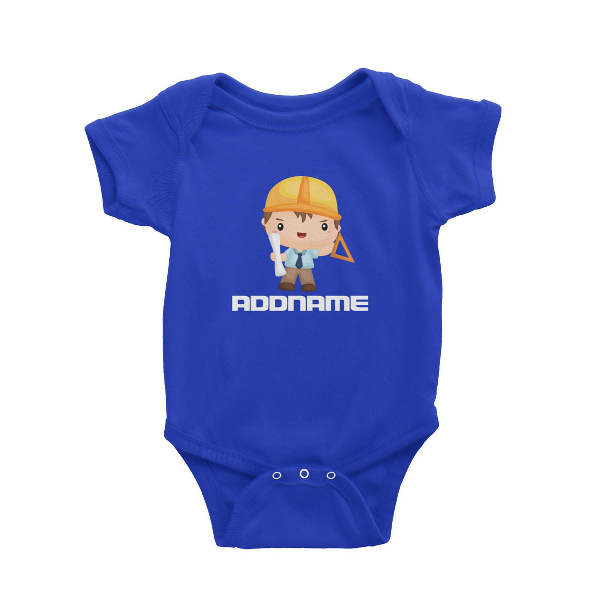 Birthday Construction Architect Boy In Work Addname Baby Romper