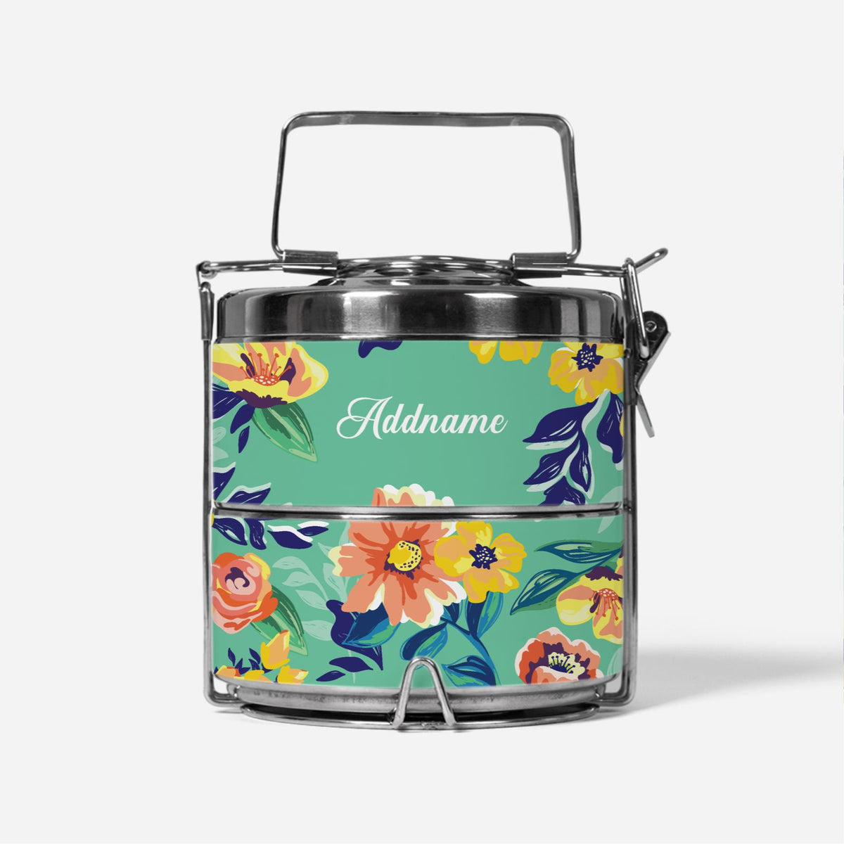 Deborah Series - Teal - Two-Tier Tiffin Carrier