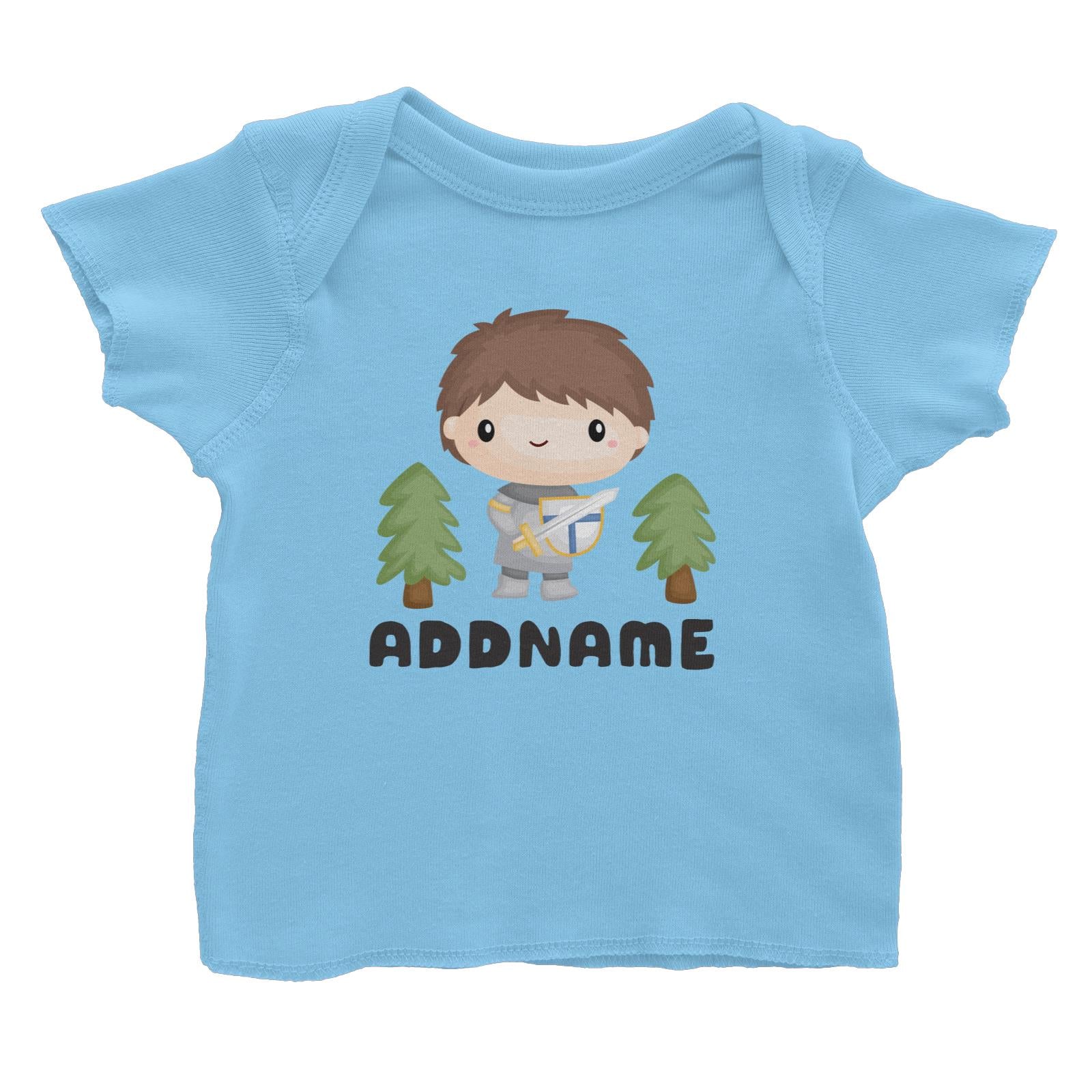 Birthday Royal Knight Boy Holding Sheild And Sword Addname Baby T-Shirt
