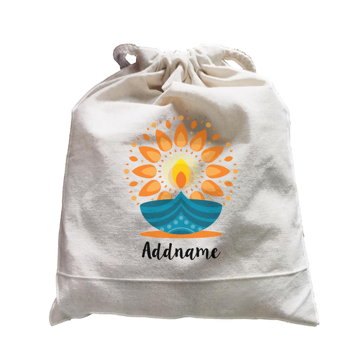 Deepavali Cute Diyas Mandala Addname Satchel