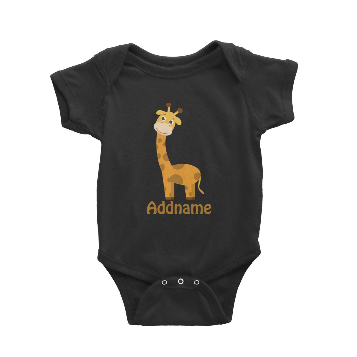 Animal Safari Jungle Giraffe Addname Baby Romper