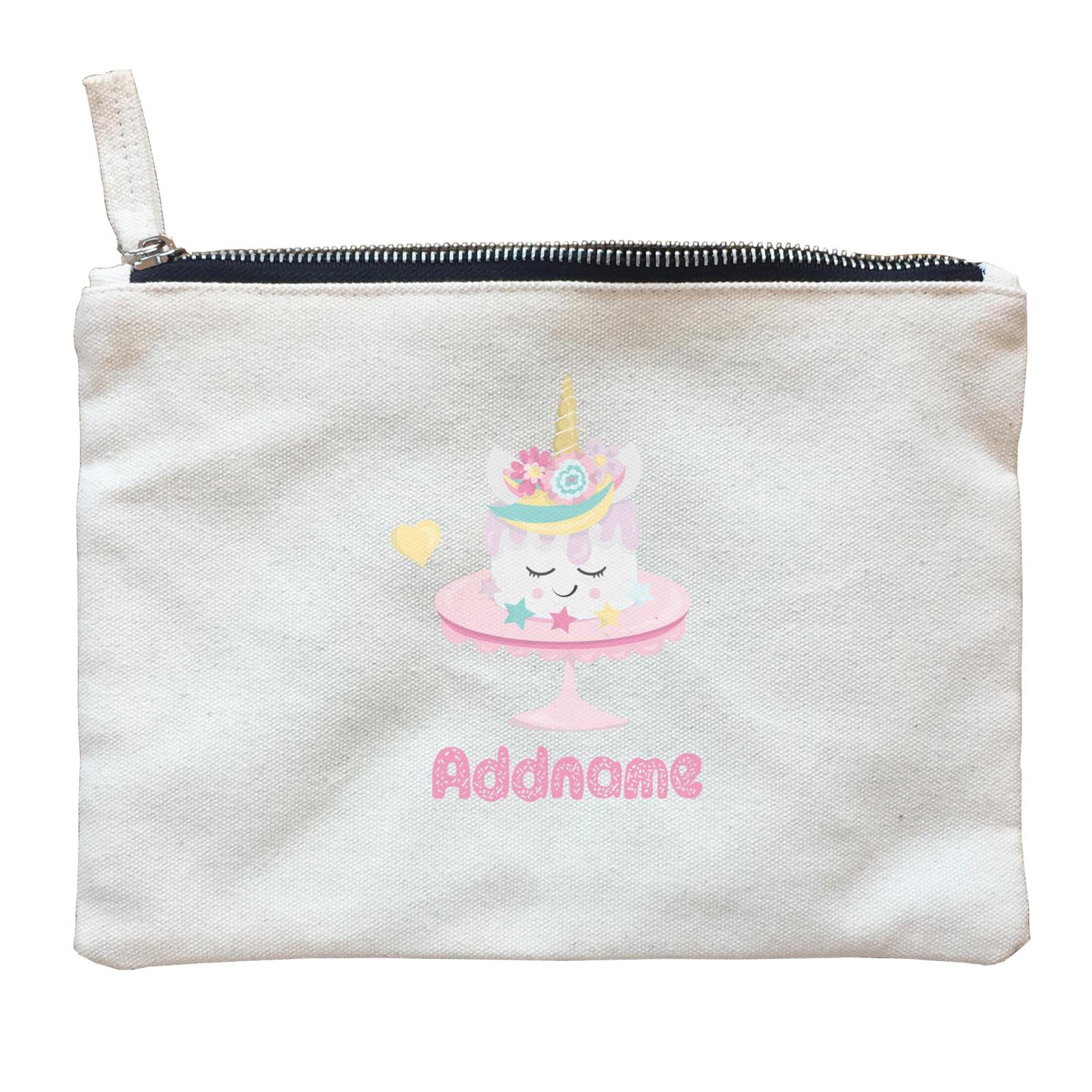 Magical Sweets Birthday Unicorn Cake Addname Zipper Pouch