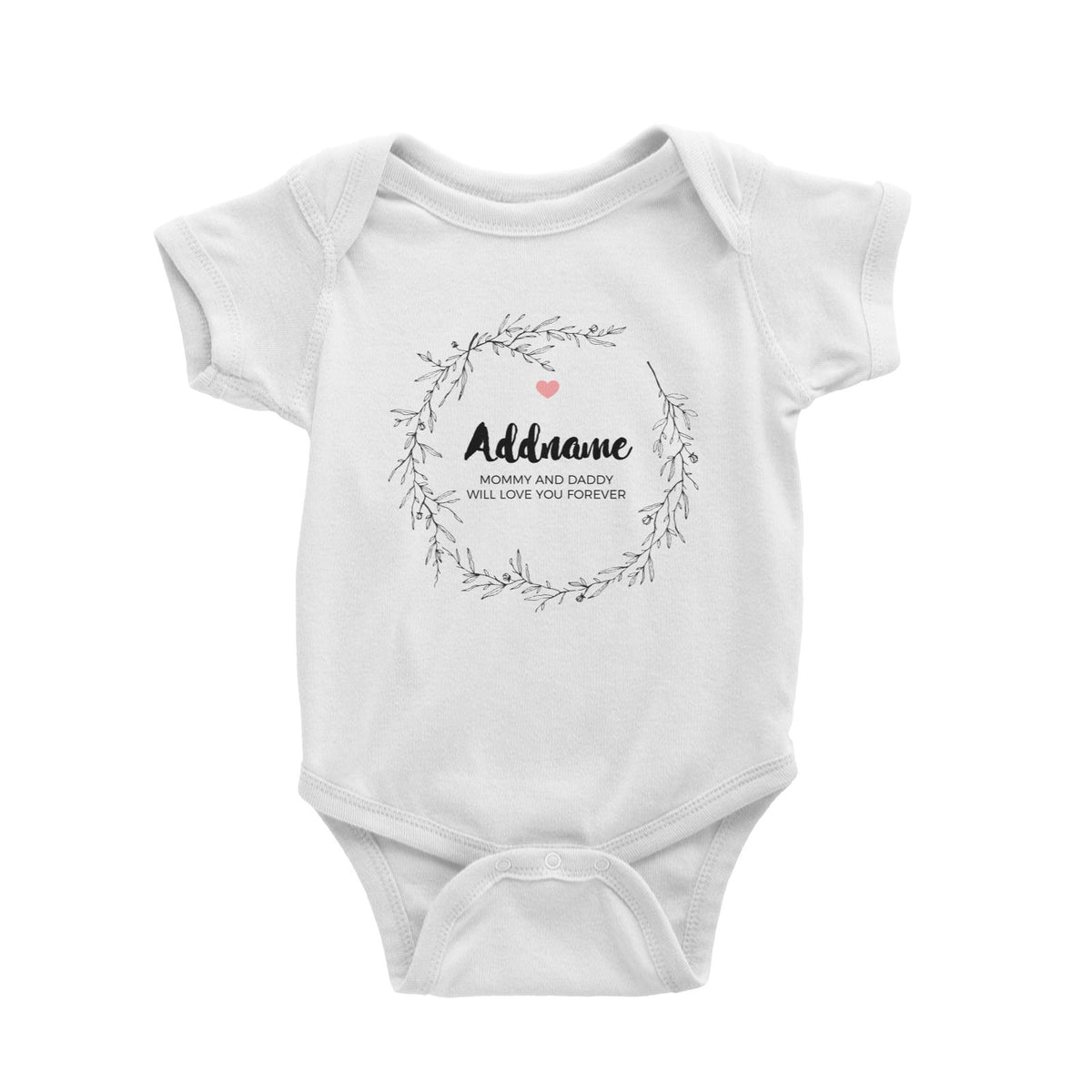 Doodle Wreath Personalizable with Name and Text Baby Romper