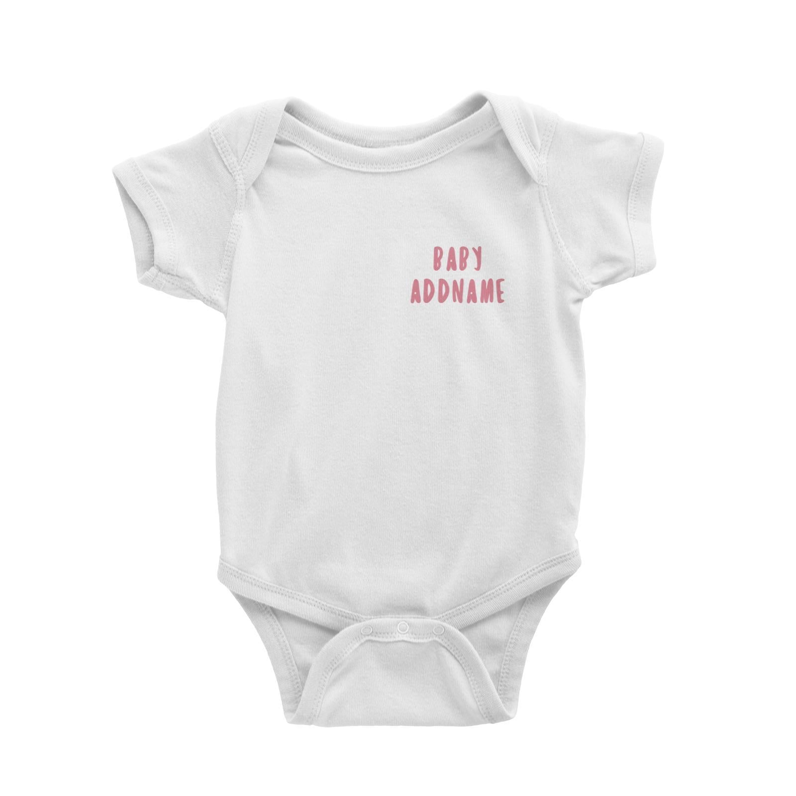 Baby Addname Logo in Pink Baby Romper Personalizable Designs Basic Newborn