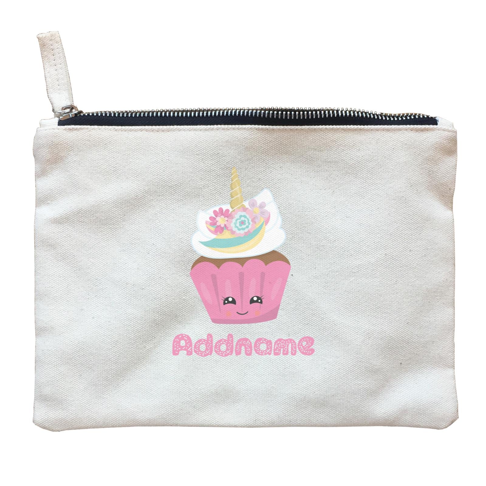 Magical Sweets Pink Cupcake Addname Zipper Pouch