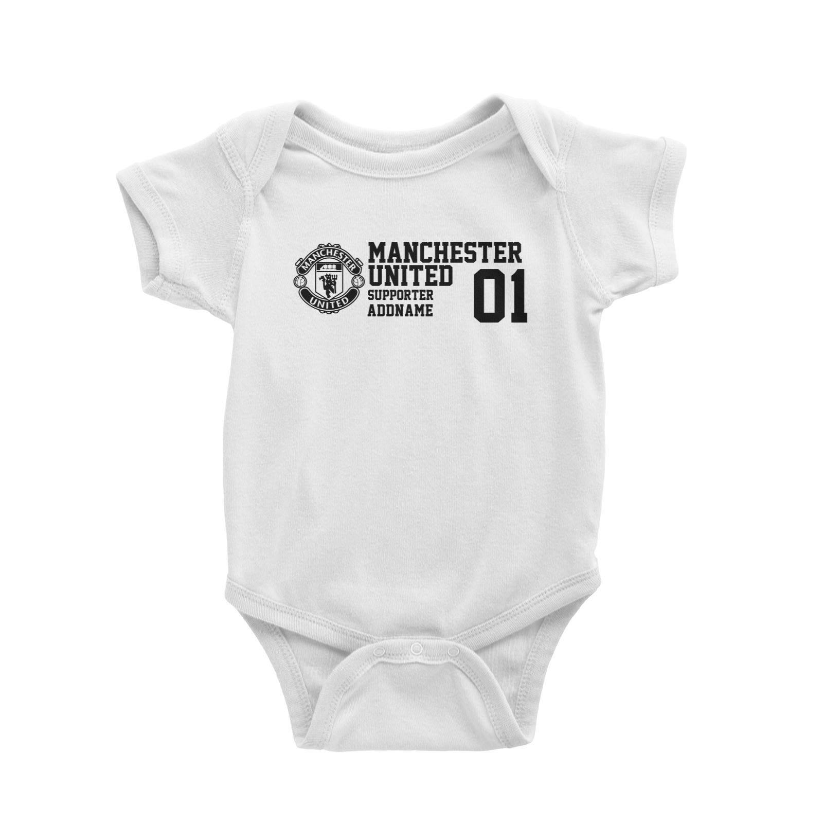 Manchester United Football Supporter Addname Baby Romper