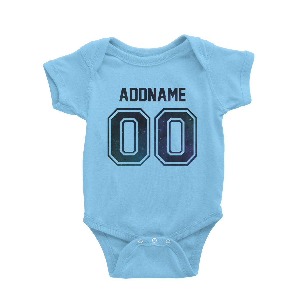 Jersey Starry Night Pattern With Name and Number Baby Romper