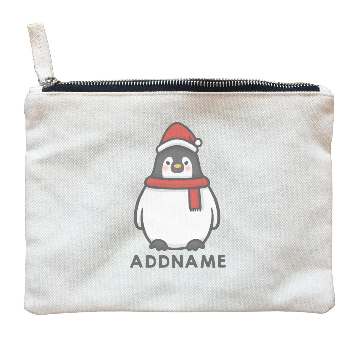 Xmas Cute Pengiun Christmas Hat Addname Accessories Zipper Pouch