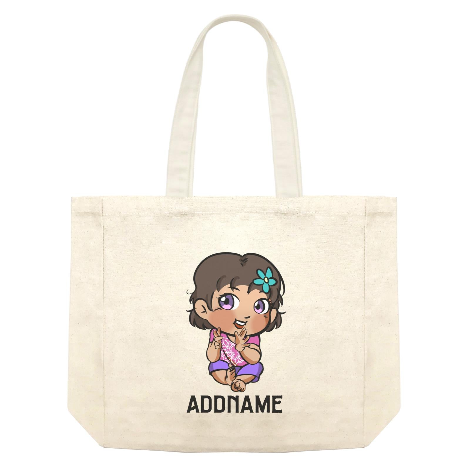 Deepavali Series Chibi Baby Girl Addname Shopping Bag