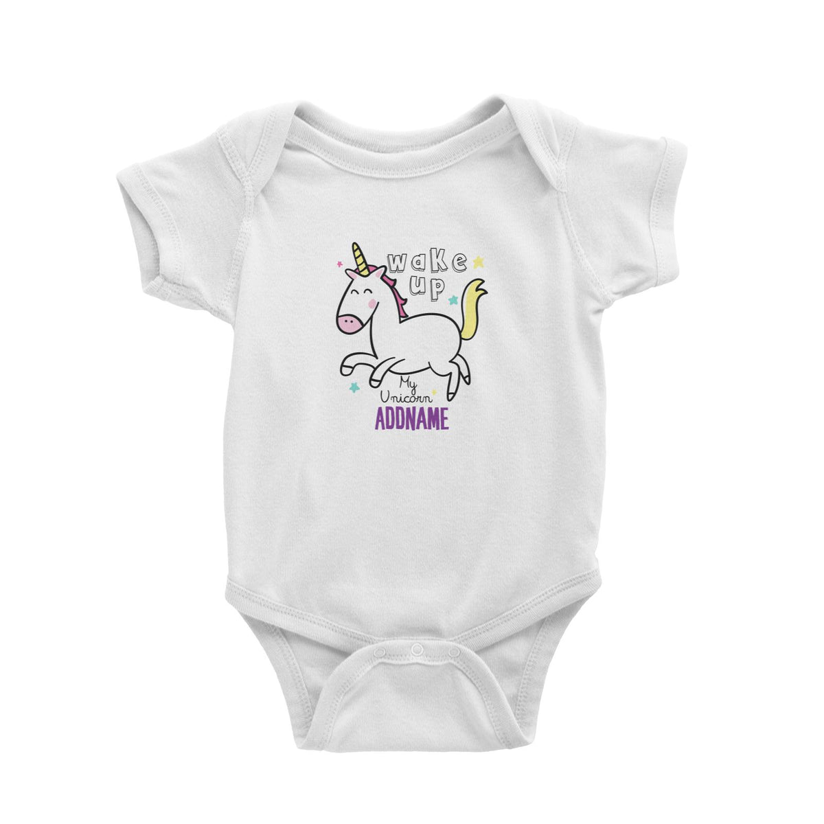 Cool Vibrant Series Wake Up My Unicorn Addname Baby Romper [SALE]