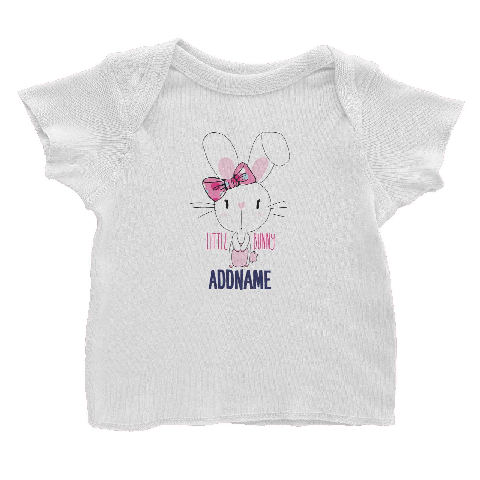 Cool Vibrant Series Little Bunny With Ribbon Addname Baby T-Shirt