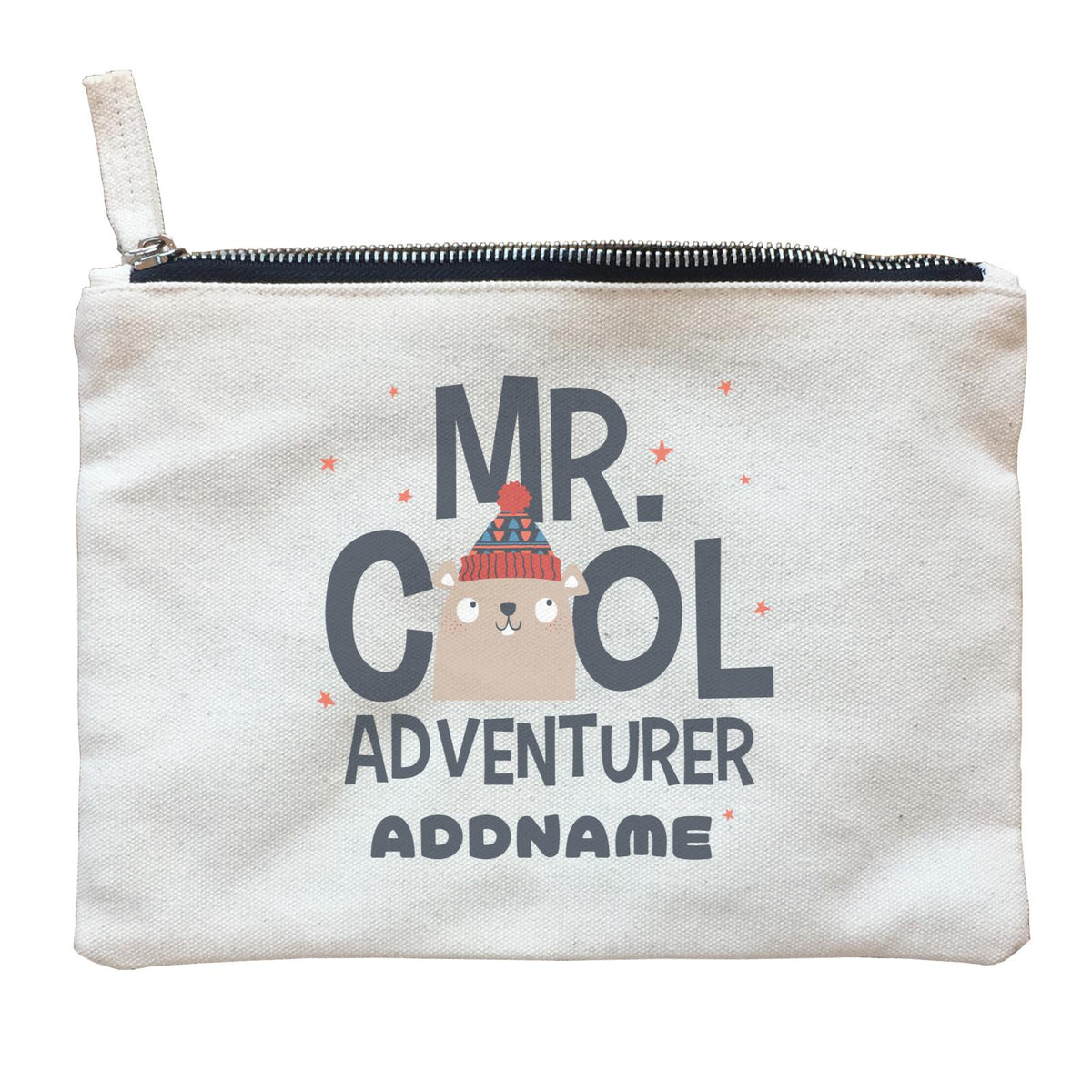Mr Cool Adventurer Beaver Addname Zipper Pouch