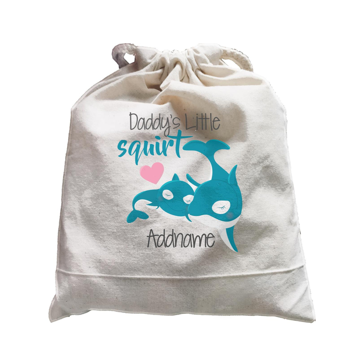 Animal &amp; Loved Ones Daddy&#39;s Little Squirt Dolphin Father and Son Addname Satchel