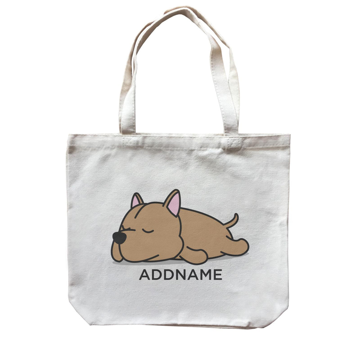 Lazy Pitbull Dog Addname Canvas Bag