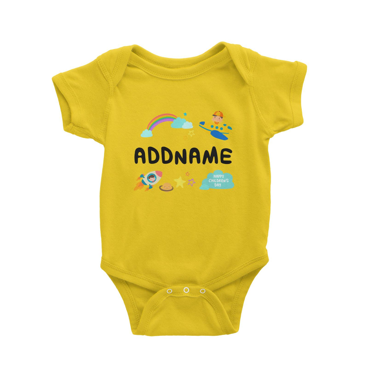 Children's Day Gift Series Adventure Boy Space Rainbow Addname Baby Romper