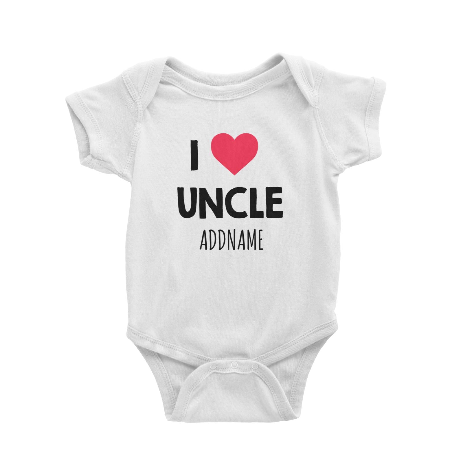 I Love Uncle White Baby Romper
