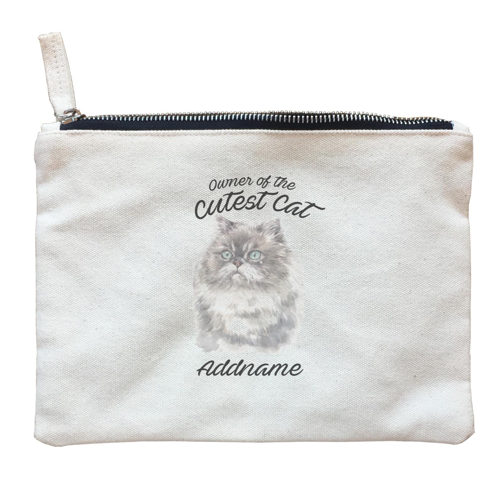 Watercolor Owner Of The Cutest Cat Himalayan Addname Zipper Pouch
