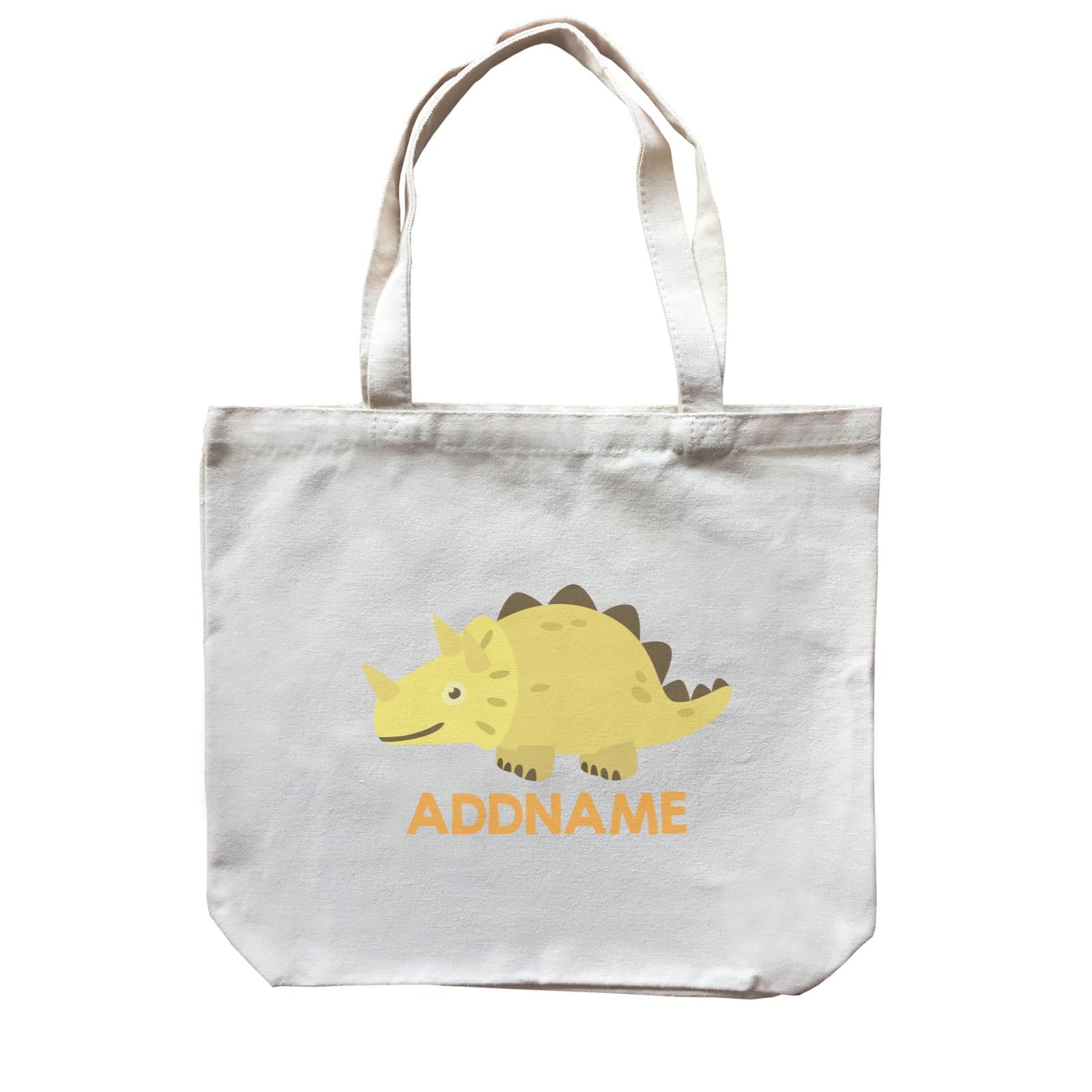 Cute Triceratops Dinosaur Personalizable Design Canvas Bag