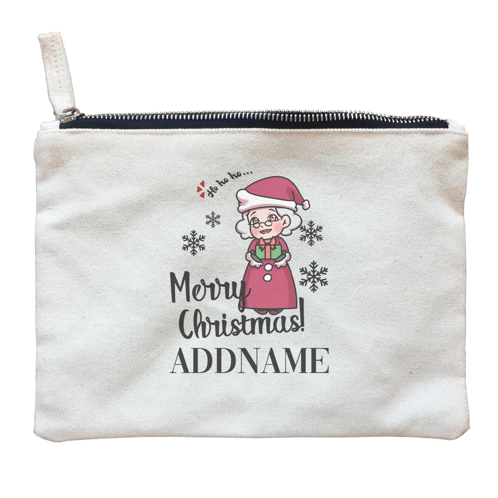 Xmas Christmas Chibi Family Santa Grandma Wishes Merry Christmas Zipper Pouch