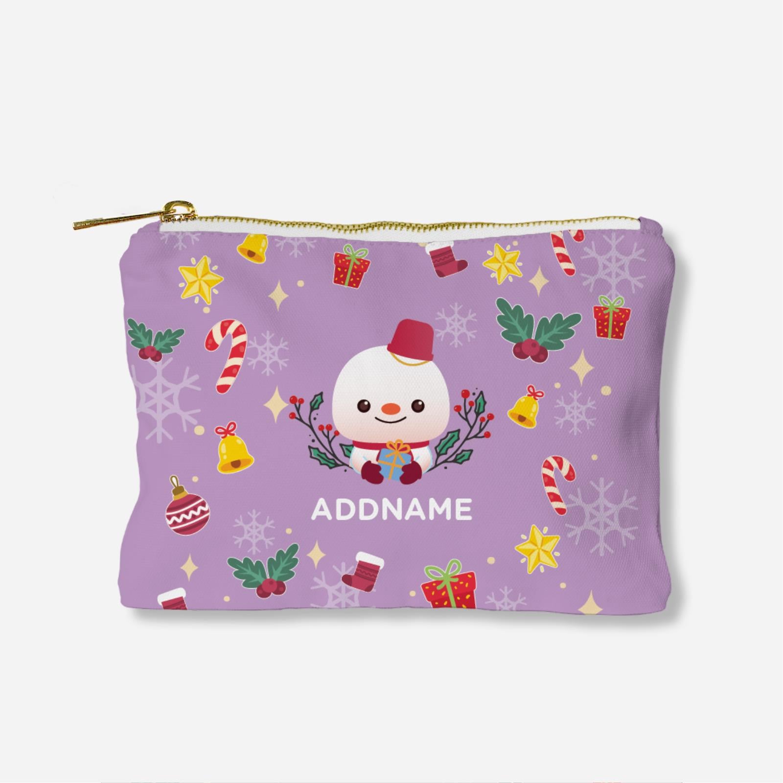 Christmas Cute Animal Series Full Print Zipper Pouch - Snowman