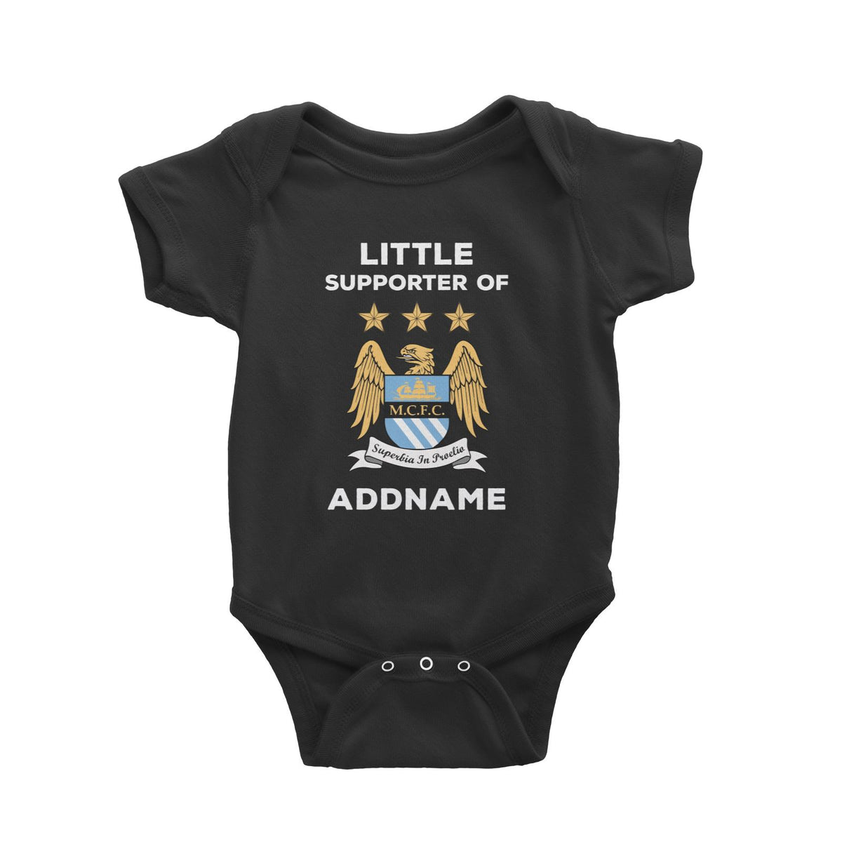 Manchester City FC 2 Little Supporter Personalizable with Name Baby Romper