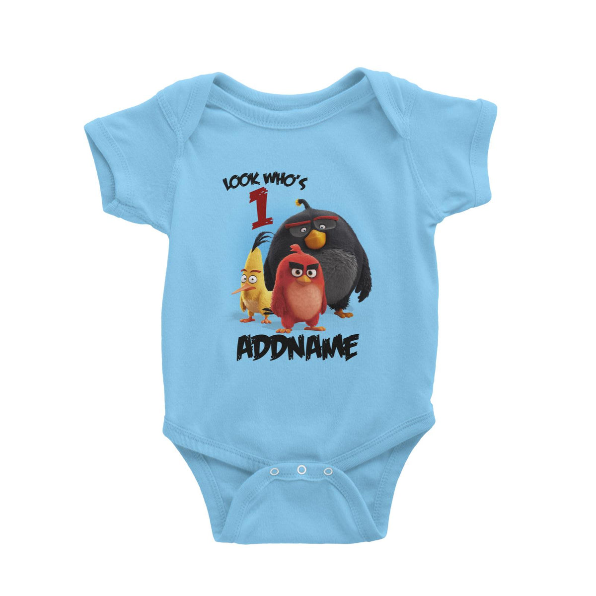 Angry Bird Birthday Theme Personalizable with Name and Number Baby Romper