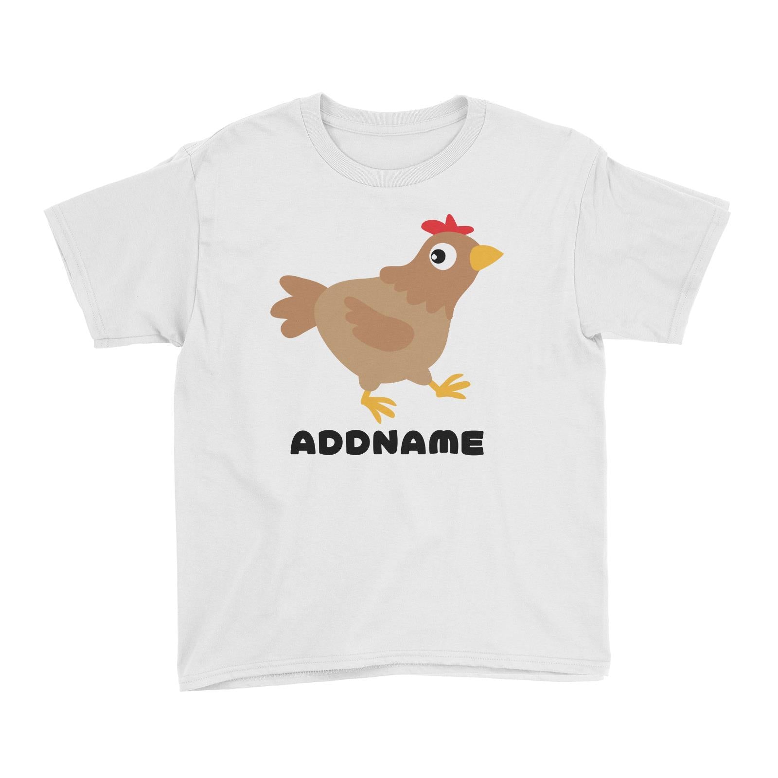 Farm Hen Chicken Addname Kid's T-Shirt
