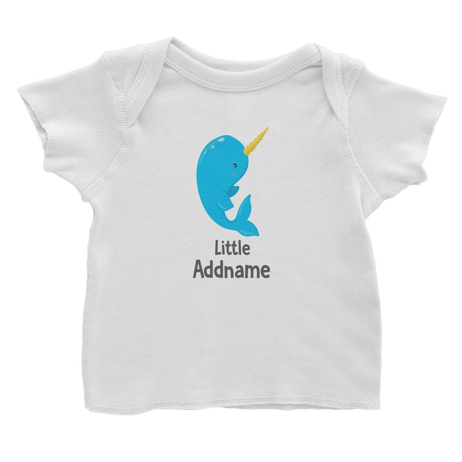 Arctic Animals Little Narwal Unicorn Whale Addname Baby T-Shirt