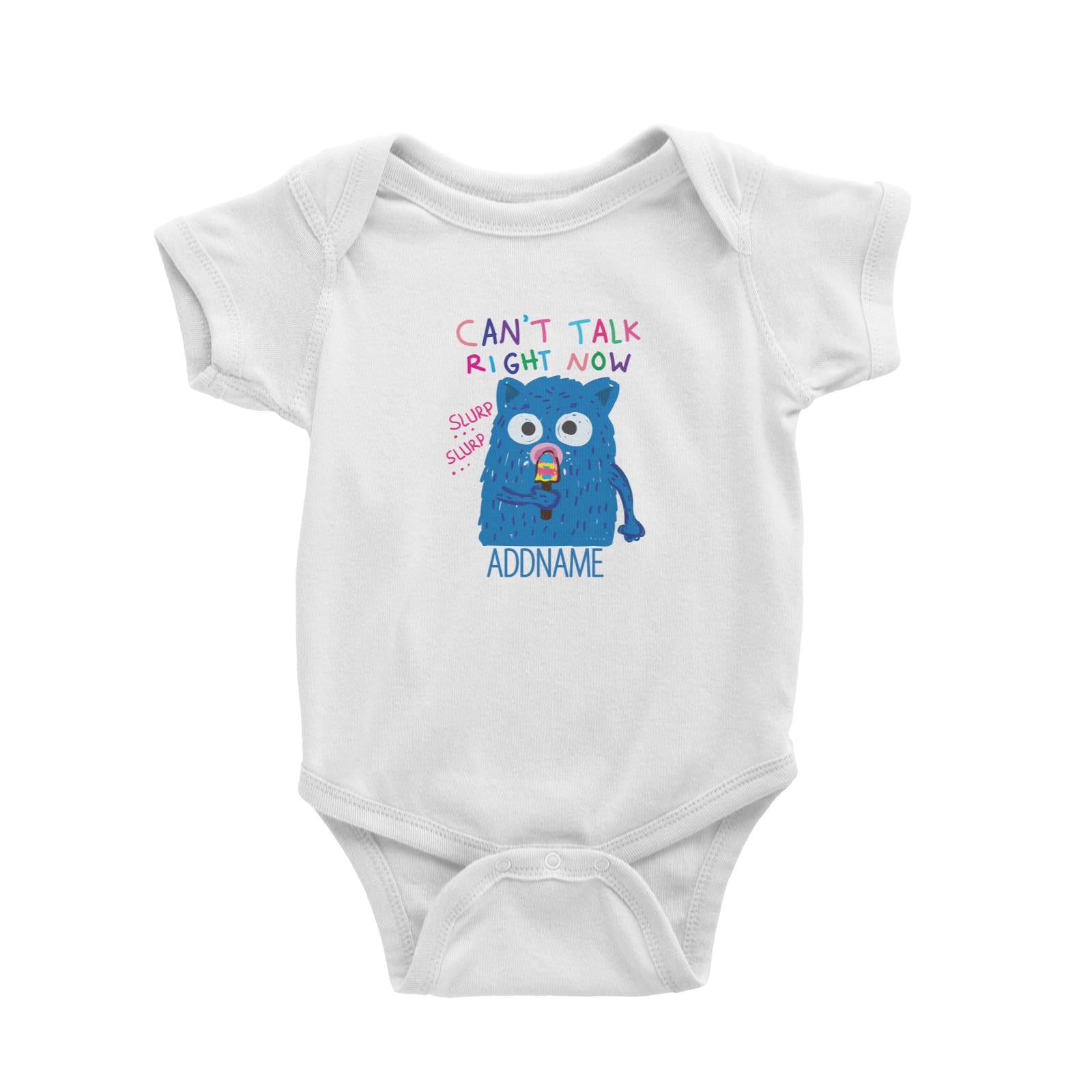 Cool Cute Monster Can't Talk Right Now Monster Addname Baby Romper