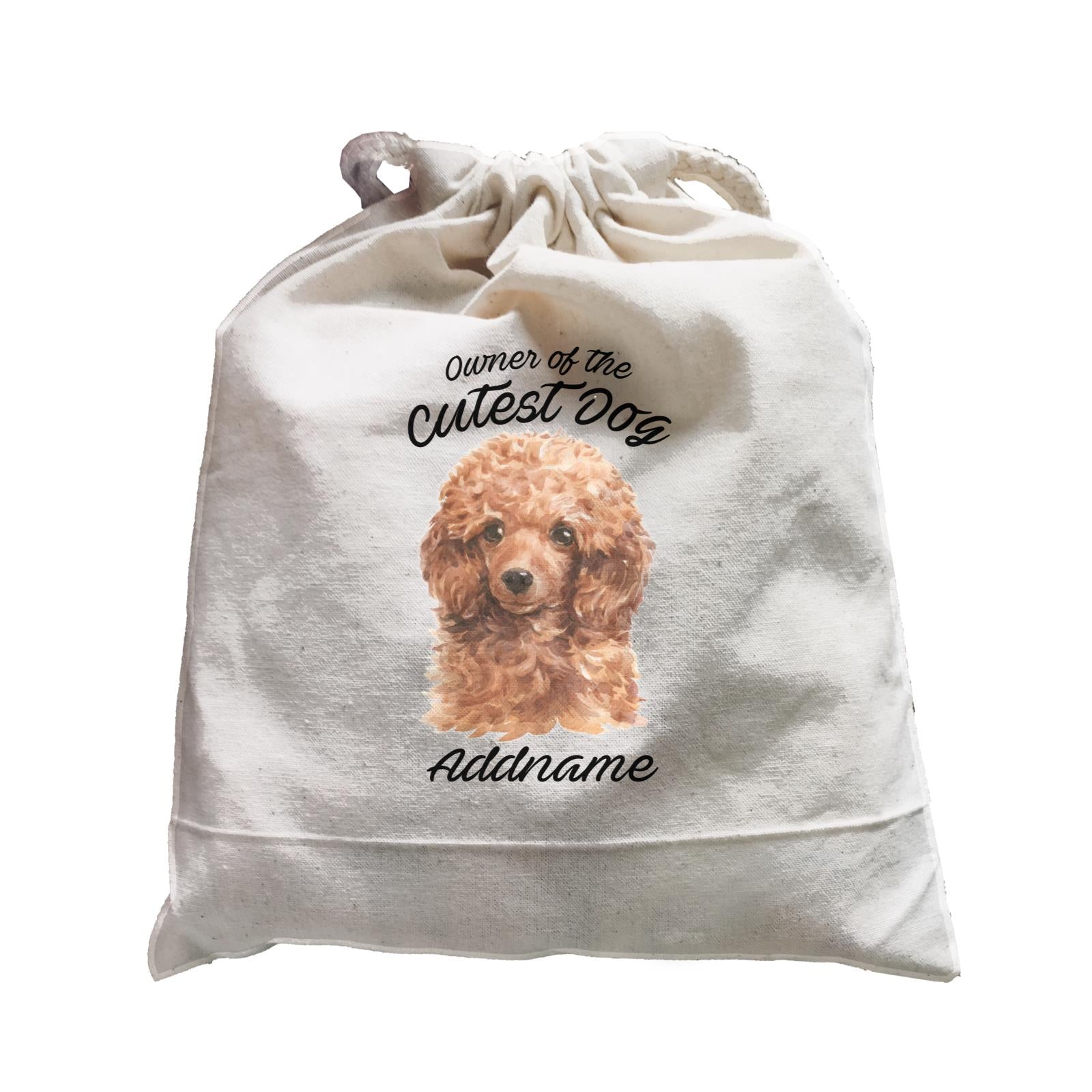 Watercolor Dog Owner Of The Cutest Dog Poodle Brown Addname Satchel